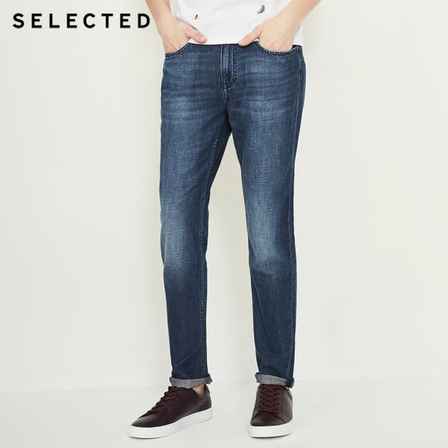 SELECTED Men Jeans Modis Cotton & Linen Do Old Edge Grinding Prewashed Male Casual Denim Pants C | 418332513