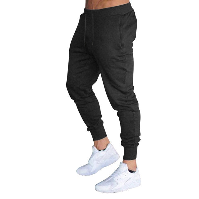 New Hot Men Slim Fit Solid Color Pants Trousers Drawstring Casual for Jogging Sport YAA99