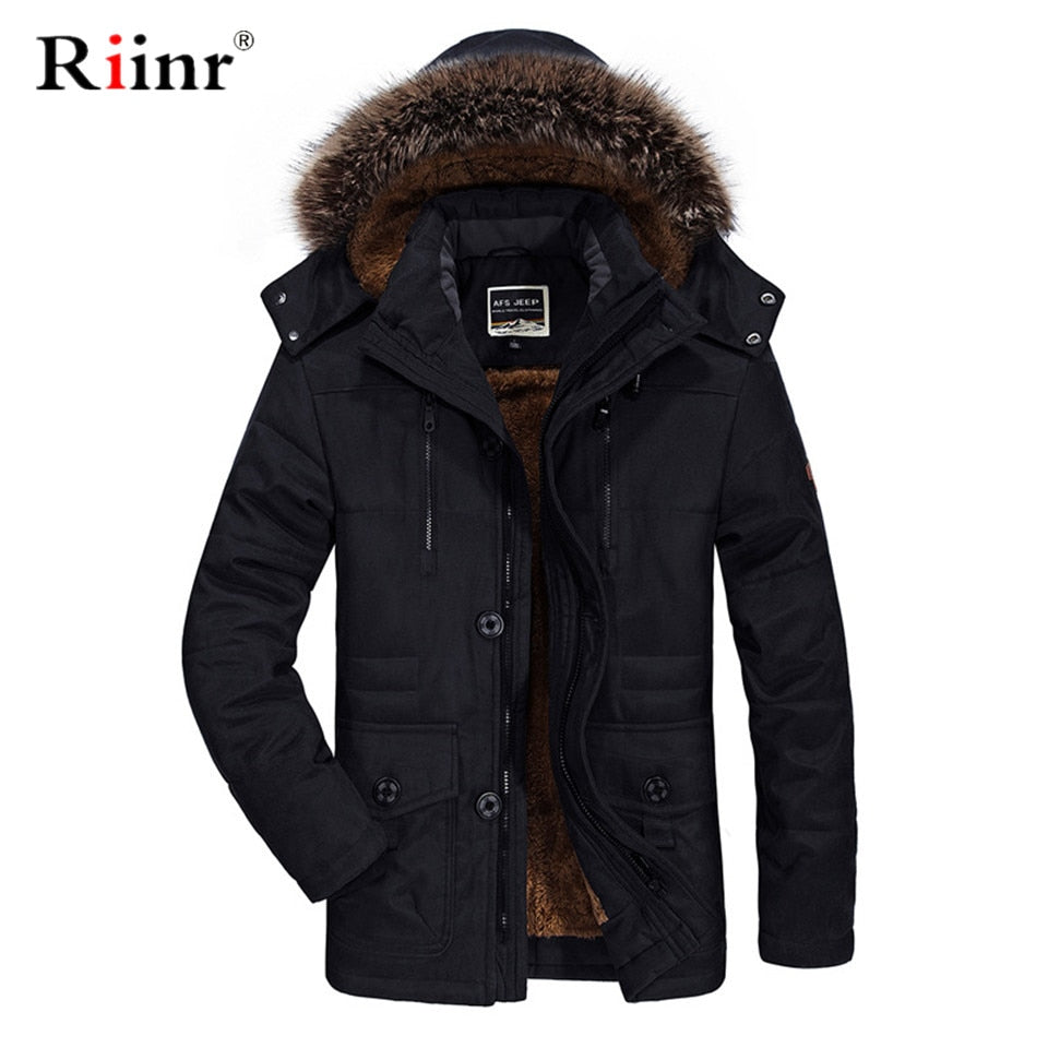 Fur Collar Hooded Men Winter Jacket 2019 New Fashion Warm Wool Liner Man Jacket and Coat Windproof Male Parkas Casaco