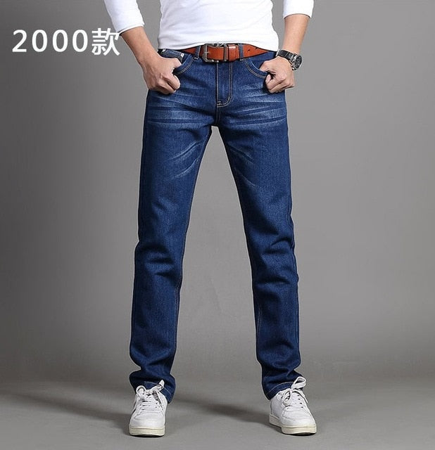 New Men's Fashion Jeans Business Casual Stretch Slim Jeans Classic Trousers Denim Pants Male