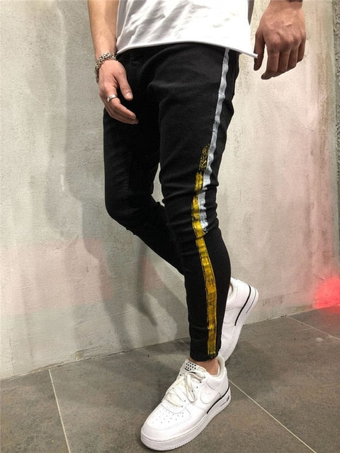 OLOME Hot Sales Men Ripped Jeans Biker Slim Straight Hip Hop Vintage Denim Trousers New Fashion Skinny Jeans 2019 Men Plus Size