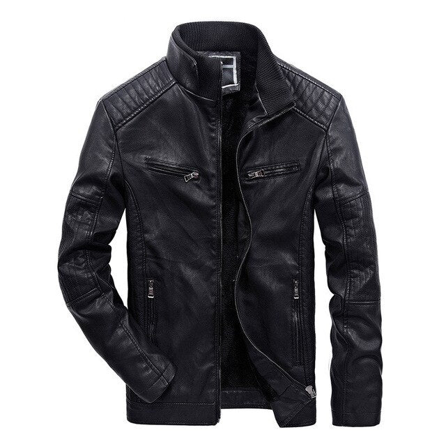 FGKKS Casual Brand Men Leather Jackets 2019 Winter Male Fashion Leather Jacket Coats Men's PU Jacket Coats Clothing