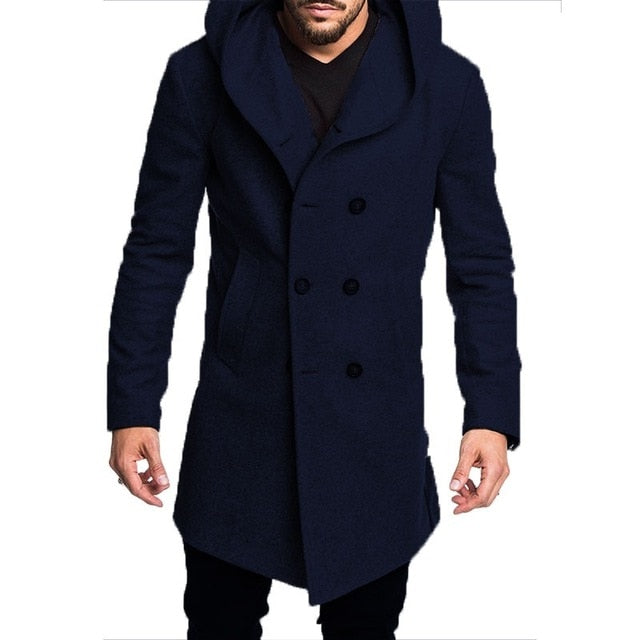 ZOGAA Fashion Mens Trench Coat Jacket Spring Autumn Mens Overcoats Casual Solid Color Woolen Trench Coat for Men Clothing 2019