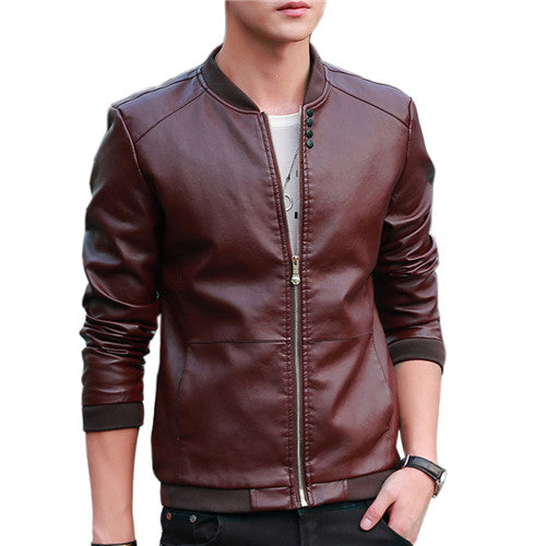 URBANFIND 2018 Autumn Winter Men's Leather Coat Korean Slim Fit Leather Jackets Size M-4XL Fashion Casual Outwear for Man Jacket