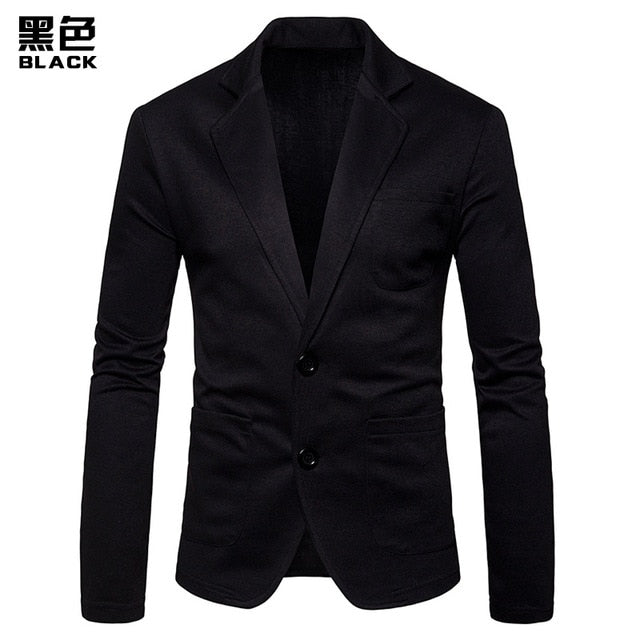 OLOME Fashion Mens Cotton Blazer Autumn New Male Casual Suit Jackets Business 2019 Clothes Solid Slim Fit Clothes Plus Size
