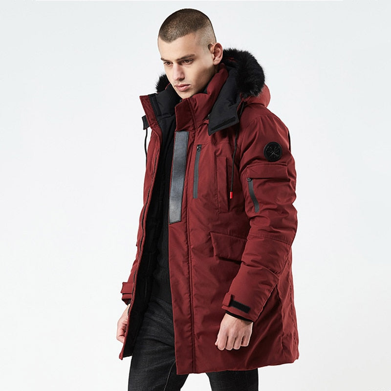 2019 New Winter Casual Long Style Hooded Epaulet Cotton Padded Jackets Men Thick Hat Windproof Fashion Men Parka Pockets Coats