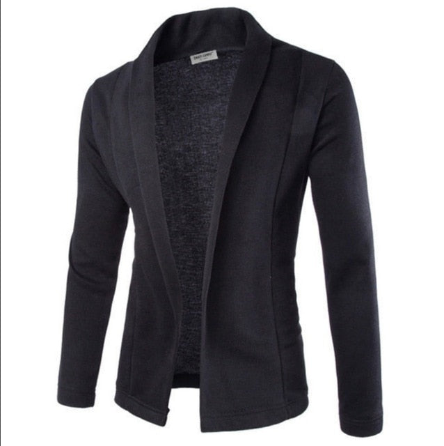 Hot sale Fashion High-quality Autumn winter Men's Casual Slim Fit Solid No Button Suit Blazer Business Work Coat Jacket Outwear