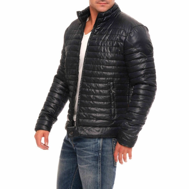 ZOGAA 2019 Men Winter Casual Thick Padded Jacket Zipper Slim Male Fashion Coats Men's Parka Outwear Warm Coat men jacket winter