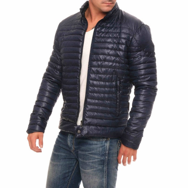ZOGAA 2019 Men Winter Casual Thick Padded Jacket Zipper Slim Male Fashion Coats Men's Parka Outwear Warm Coat men jacket winter