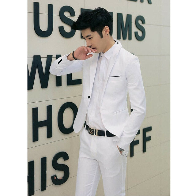 Hot Fashion Men Classic Formal Business Suit Blazer Slim Fit Casual Coat Jacket