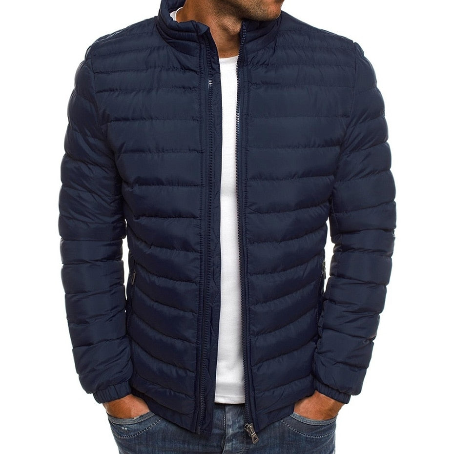 ZOGAA Hot Sale Men Winter Jackets Chest Exquisite Pocket Simple Hem Practical Waterproof Zipper High Quality Parka