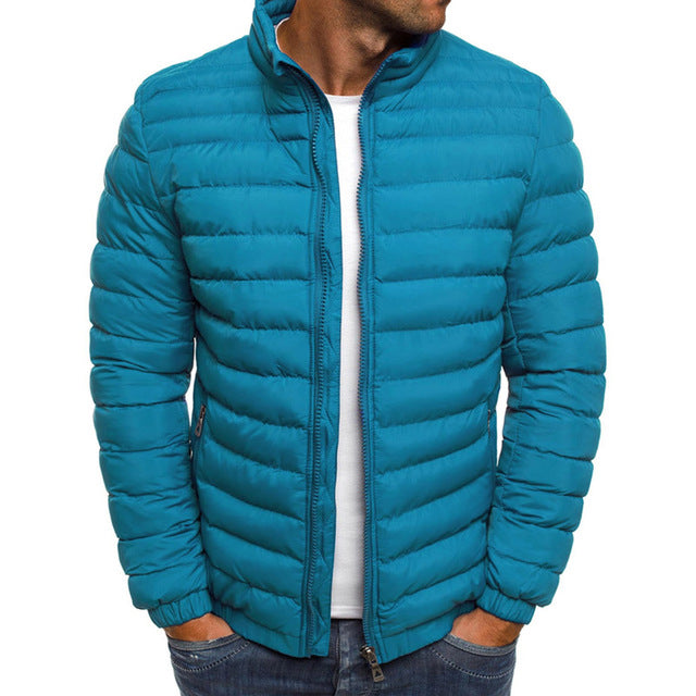 ZOGAA Hot Sale Men Winter Jackets Chest Exquisite Pocket Simple Hem Practical Waterproof Zipper High Quality Parka