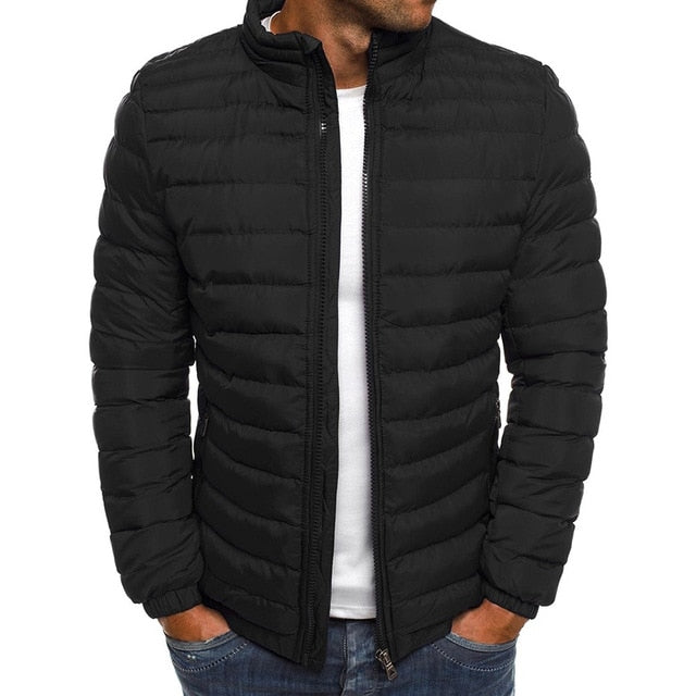 ZOGAA Hot Sale Men Winter Jackets Chest Exquisite Pocket Simple Hem Practical Waterproof Zipper High Quality Parka