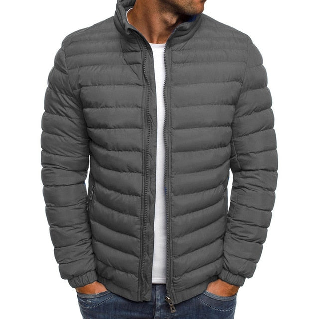 ZOGAA Hot Sale Men Winter Jackets Chest Exquisite Pocket Simple Hem Practical Waterproof Zipper High Quality Parka