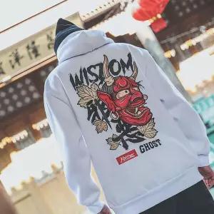 Fashion Men Cool Men Hip Hop Hooded Hoodies Japanese Casual Sweatshirts Streetwear Men Women Pullover Harajuku Devil Hoodie Male