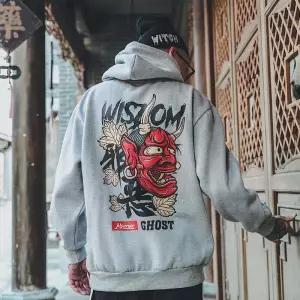 Fashion Men Cool Men Hip Hop Hooded Hoodies Japanese Casual Sweatshirts Streetwear Men Women Pullover Harajuku Devil Hoodie Male