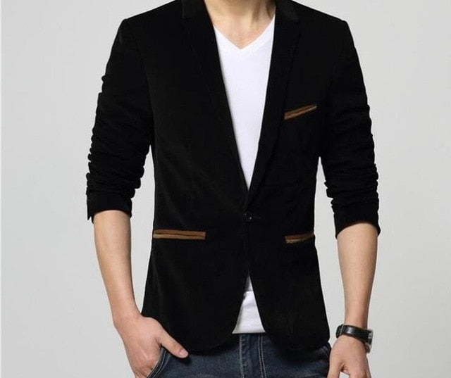 Dropshipping Mens Fashion Brand Blazer British's Style Casual Slim Fit Suit Jacket Male Blazers Men Coat Jacket For Men