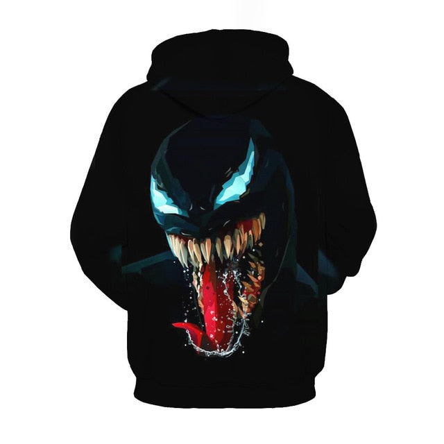 FUTUREOX Hot Fashion Men/Women 3D Sweatshirts Print Venom from MARVEL polyester Hooded casual Unisex Hoodies Wholesale retail