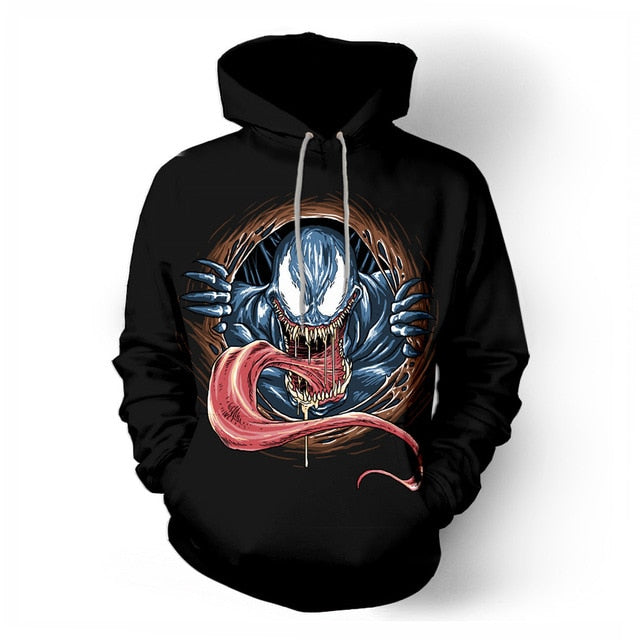 FUTUREOX Hot Fashion Men/Women 3D Sweatshirts Print Venom from MARVEL polyester Hooded casual Unisex Hoodies Wholesale retail