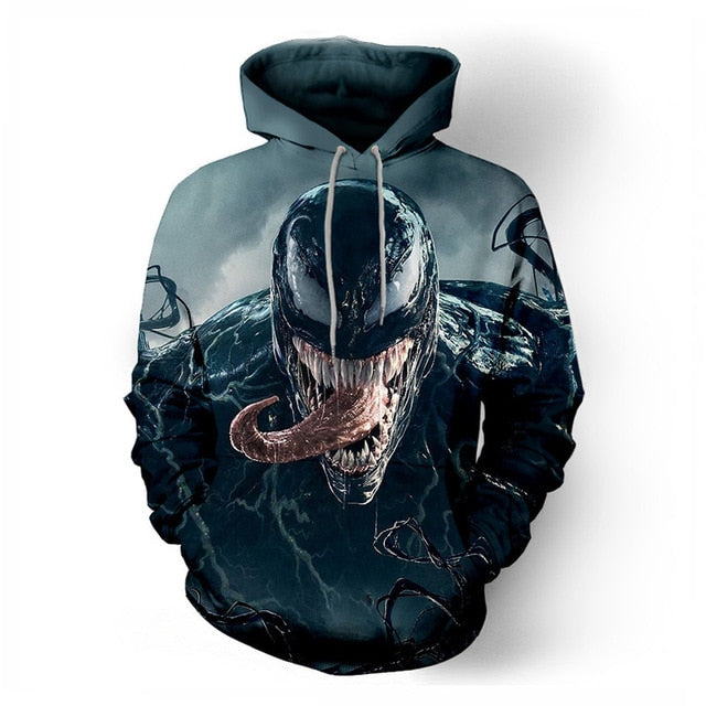 FUTUREOX Hot Fashion Men/Women 3D Sweatshirts Print Venom from MARVEL polyester Hooded casual Unisex Hoodies Wholesale retail