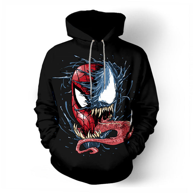 FUTUREOX Hot Fashion Men/Women 3D Sweatshirts Print Venom from MARVEL polyester Hooded casual Unisex Hoodies Wholesale retail