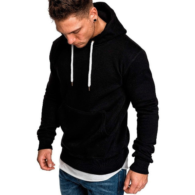 CYSINCOS Sweatshirt Men 2019 Hoodies Brand Male Long Sleeve Solid Hoodie men Black Bed big size poleron hombre sudaderas hombre