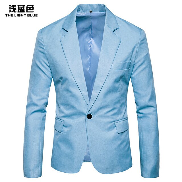 WSGYJ Blazer Men 2019 Fashion Smart Casual One Button Solid Color Coats Slim Fit Suit Jackets Business Social Men's Cloth