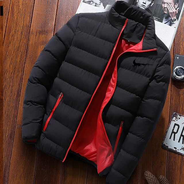 Winter Warm Jacket Men Wave Cut Casual Casaco Masculino Slim Stand Collar Parka Hombre Zipper Abrigo Hombre Coat Men Clothes