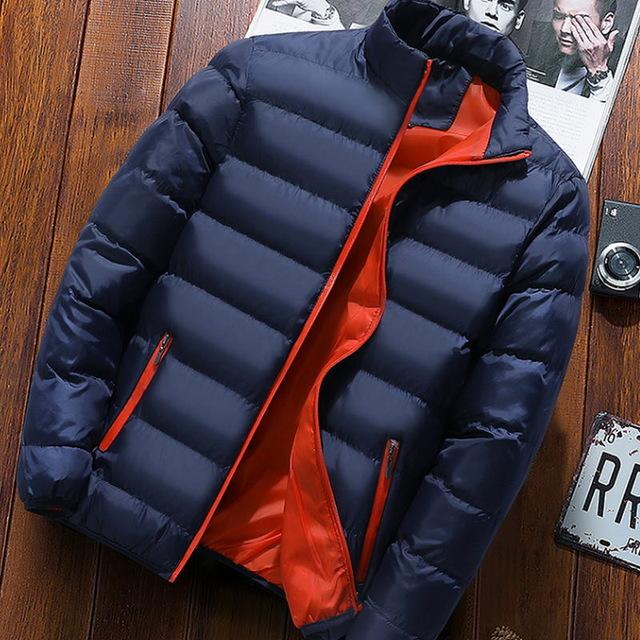 Winter Warm Jacket Men Wave Cut Casual Casaco Masculino Slim Stand Collar Parka Hombre Zipper Abrigo Hombre Coat Men Clothes