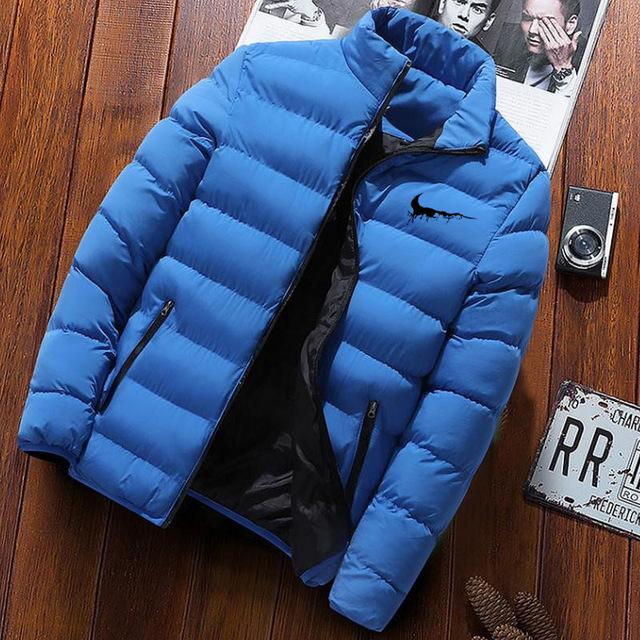 Winter Warm Jacket Men Wave Cut Casual Casaco Masculino Slim Stand Collar Parka Hombre Zipper Abrigo Hombre Coat Men Clothes