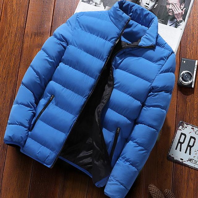 Winter Warm Jacket Men Wave Cut Casual Casaco Masculino Slim Stand Collar Parka Hombre Zipper Abrigo Hombre Coat Men Clothes