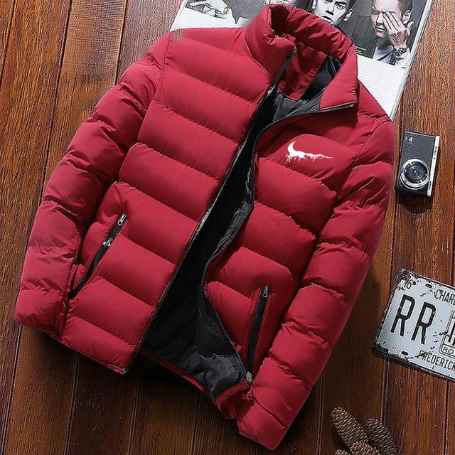 Winter Warm Jacket Men Wave Cut Casual Casaco Masculino Slim Stand Collar Parka Hombre Zipper Abrigo Hombre Coat Men Clothes