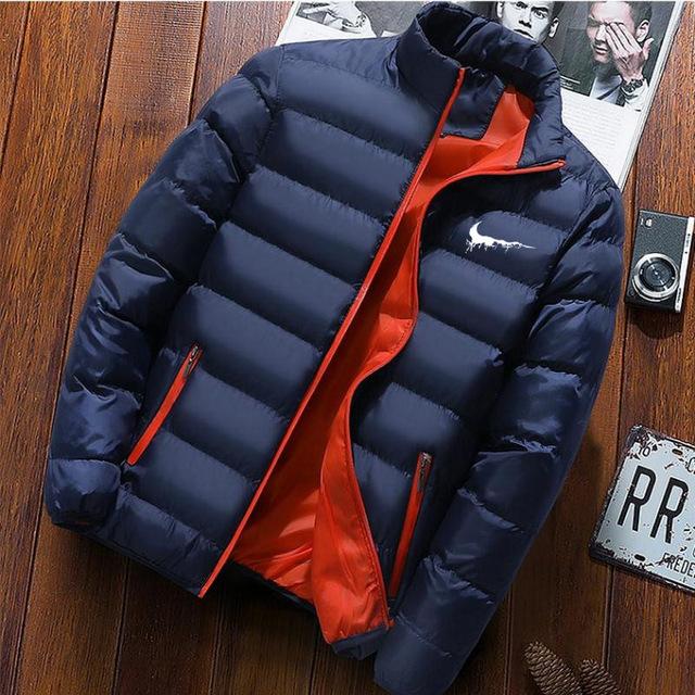 Winter Warm Jacket Men Wave Cut Casual Casaco Masculino Slim Stand Collar Parka Hombre Zipper Abrigo Hombre Coat Men Clothes