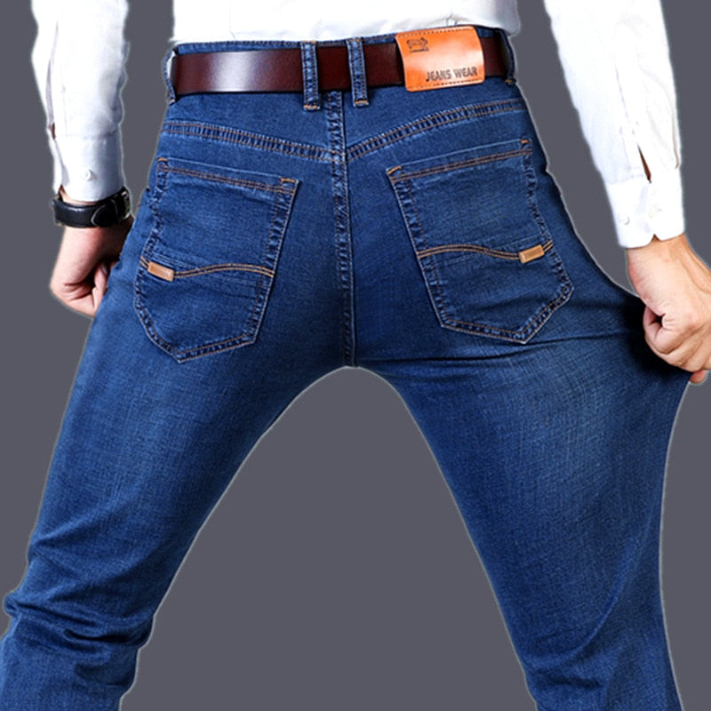 spring  2019 male new elastic straight jeans business