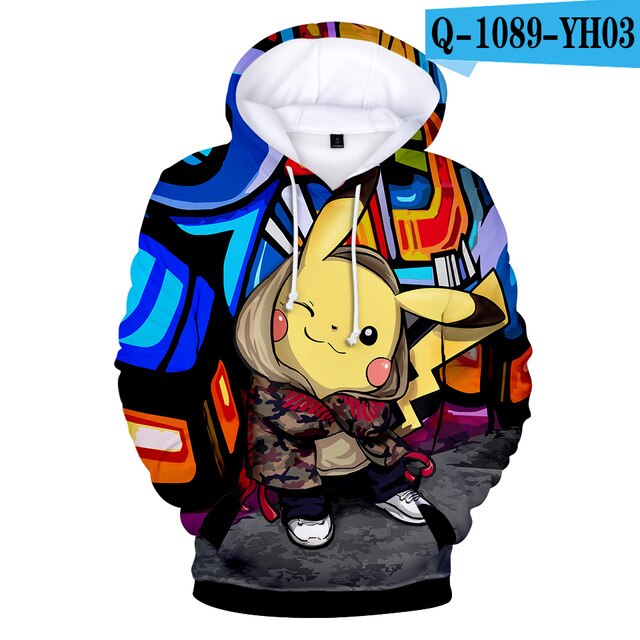 2 To 13 Years Kids Hoodies Pokemon Pikachu 3d Printed Boys Girls Hoodie Game Cartoon Sweatshirt Casual Children Clothes