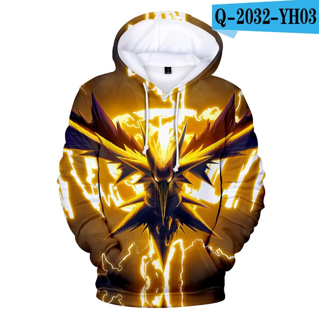 2 To 13 Years Kids Hoodies Pokemon Pikachu 3d Printed Boys Girls Hoodie Game Cartoon Sweatshirt Casual Children Clothes