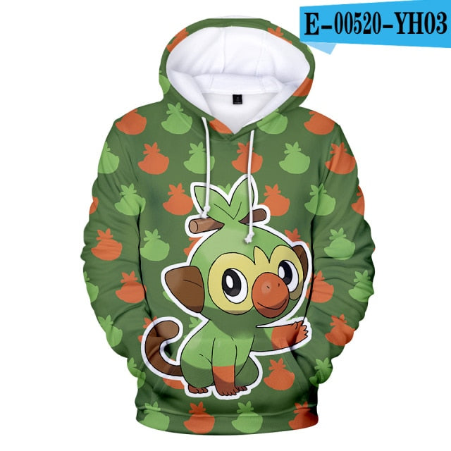 2 To 13 Years Kids Hoodies Pokemon Pikachu 3d Printed Boys Girls Hoodie Game Cartoon Sweatshirt Casual Children Clothes