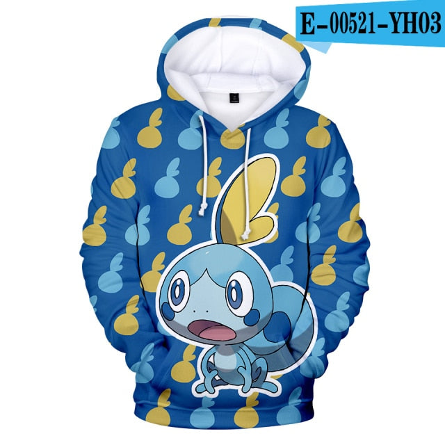 2 To 13 Years Kids Hoodies Pokemon Pikachu 3d Printed Boys Girls Hoodie Game Cartoon Sweatshirt Casual Children Clothes