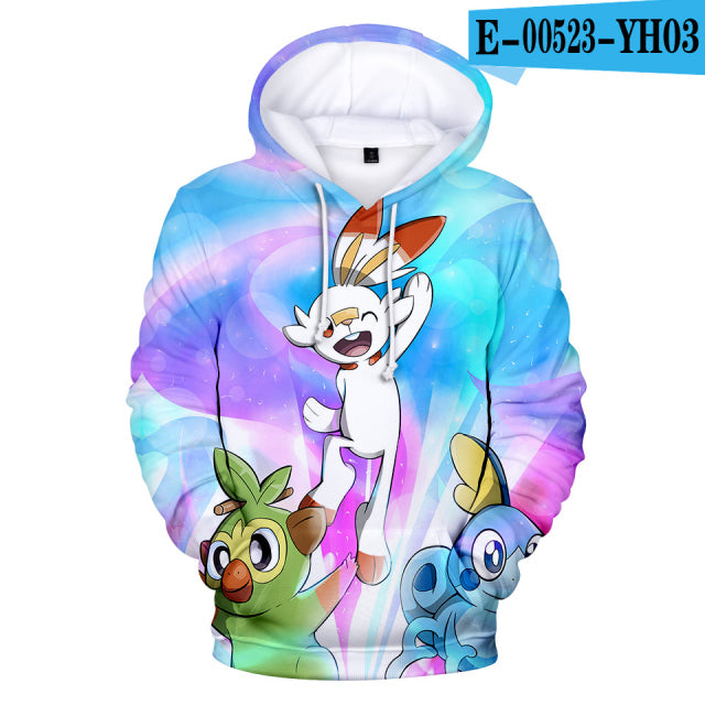 2 To 13 Years Kids Hoodies Pokemon Pikachu 3d Printed Boys Girls Hoodie Game Cartoon Sweatshirt Casual Children Clothes