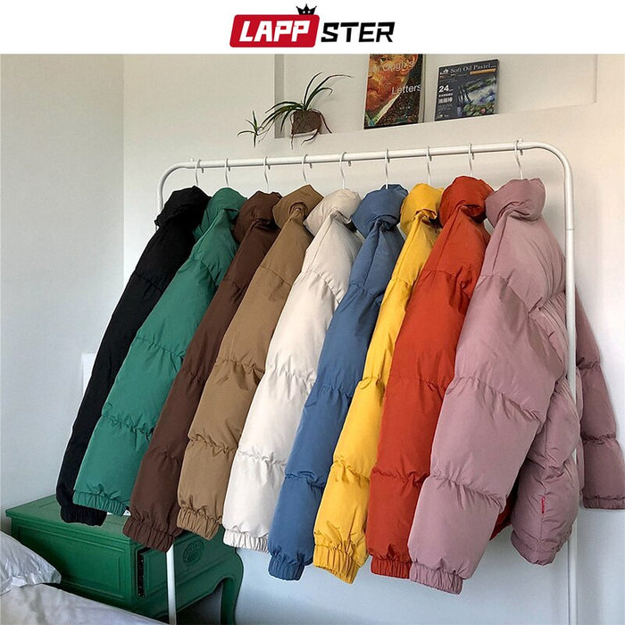 LAPPSTER Men Funny Colorful Bubble Coat Winter Jacket 2019 Mens Streetwear Hip Hop Parka Male Korean Black Clothes Puffer Jacket