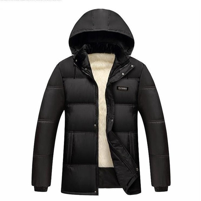 Yasword Men Parka Thick Coat Winter Jackets Warm Winter Casual Coats Windproof Hooded Fur Male Outwear Cotton Padded Overcoats