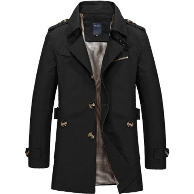 Men Jacket Coat Fashion Trench Coat New Spring Brand Casual Fit Overcoat Jacket Outerwear Male