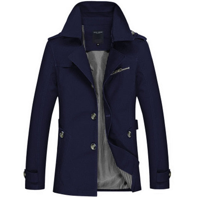 Men Jacket Coat Fashion Trench Coat New Spring Brand Casual Fit Overcoat Jacket Outerwear Male