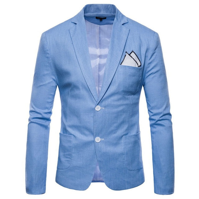 Fashion Cotton linen summer men comfort blazer Mens 2019 New Slim Fit Jacket Suits Blazers Men Quality Casual suit plus size 4XL