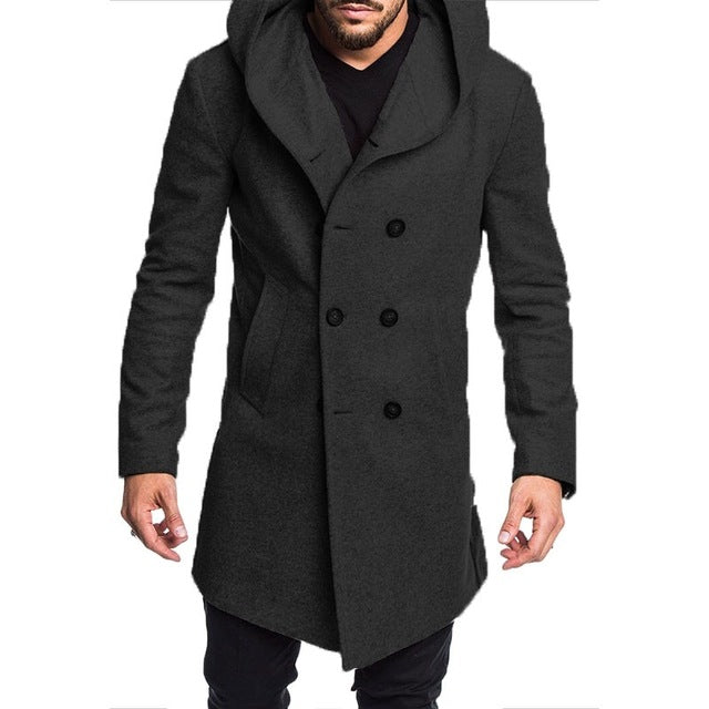 ZOGAA Fashion Mens Trench Coat Jacket Spring Autumn Mens Overcoats Casual Solid Color Woolen Trench Coat for Men Clothing 2019