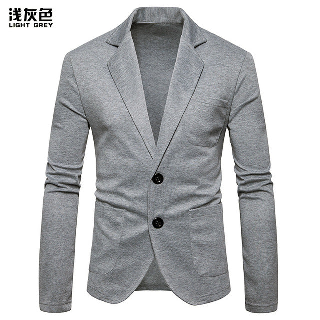 OLOME Fashion Mens Cotton Blazer Autumn New Male Casual Suit Jackets Business 2019 Clothes Solid Slim Fit Clothes Plus Size
