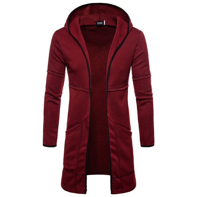 Mens New Style Autumn Winter Coat Warm  Trench New Fashion Long Overcoat Casual Solid Outwear Cardigan