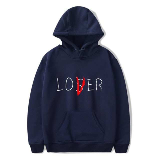 Lover Loser Printed Hoodie Vintage Vogue Ullzang Mens Hodies Autumn Winter Hoodies Sweatshirt Fleece Street Hoodys for Women Men