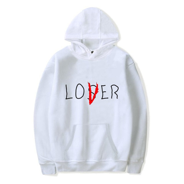 Lover Loser Printed Hoodie Vintage Vogue Ullzang Mens Hodies Autumn Winter Hoodies Sweatshirt Fleece Street Hoodys for Women Men