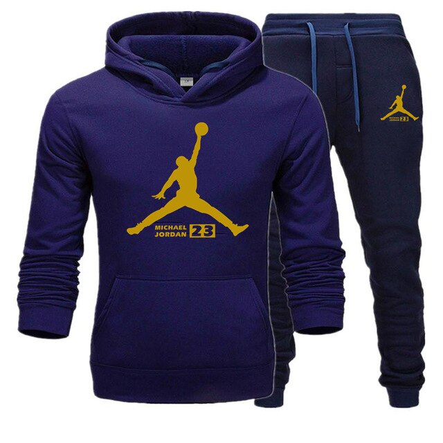 New Tracksuit men Sportswear Set Fleece Hoodie suit Jordan letter print Malechandal hombre Spring Autumn winter hoodie+Pants Set